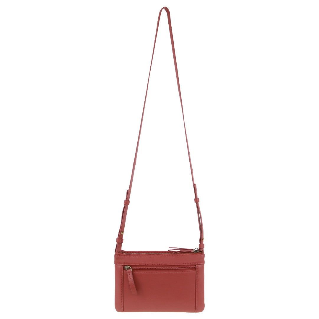 Pierre Cardin Leather Pleated Design Crossbody Bag Marsala | OXKGV5704