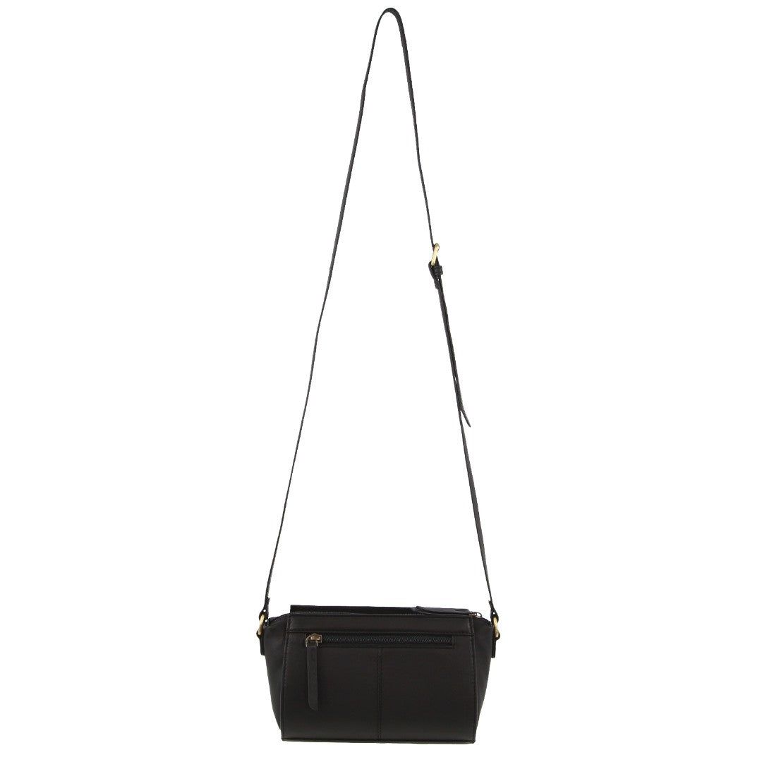 Pierre Cardin Leather Pleated Design Crossbody Bag Black | OIPRE6138