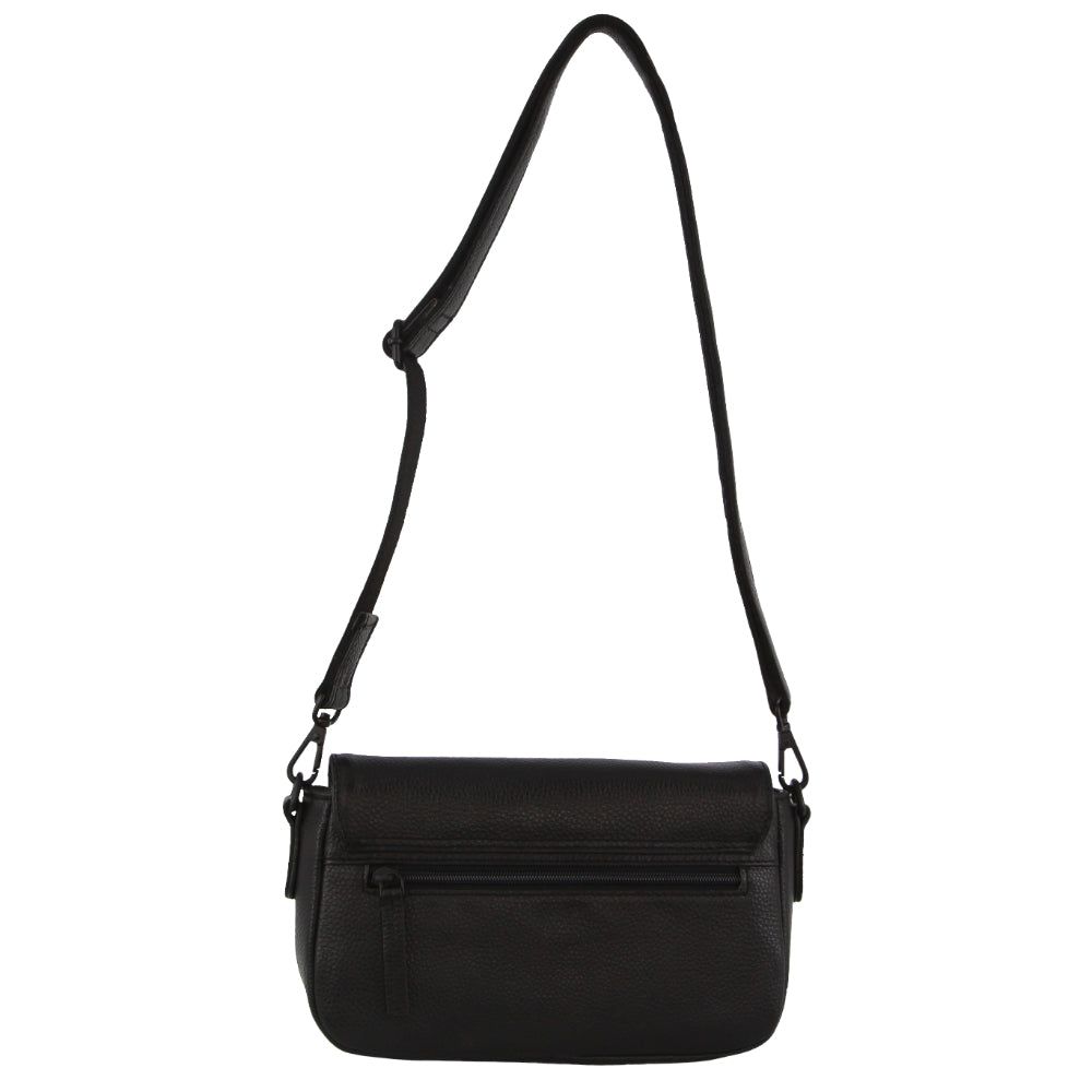 Pierre Cardin Leather Pleated Design Crossbody Bag Black | MZBHO3940