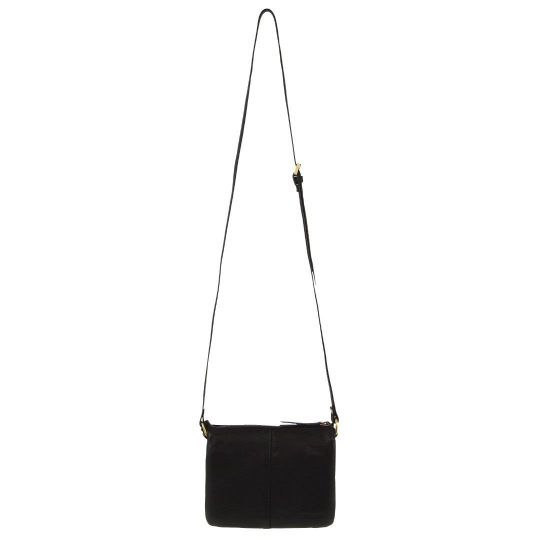 Pierre Cardin Leather Sleek Crossbody Bag Black | TGESZ9652