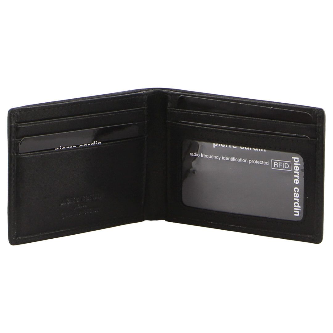 Pierre Cardin Leather Slimline Bi-Fold Wallet Black | ZVDXQ4706