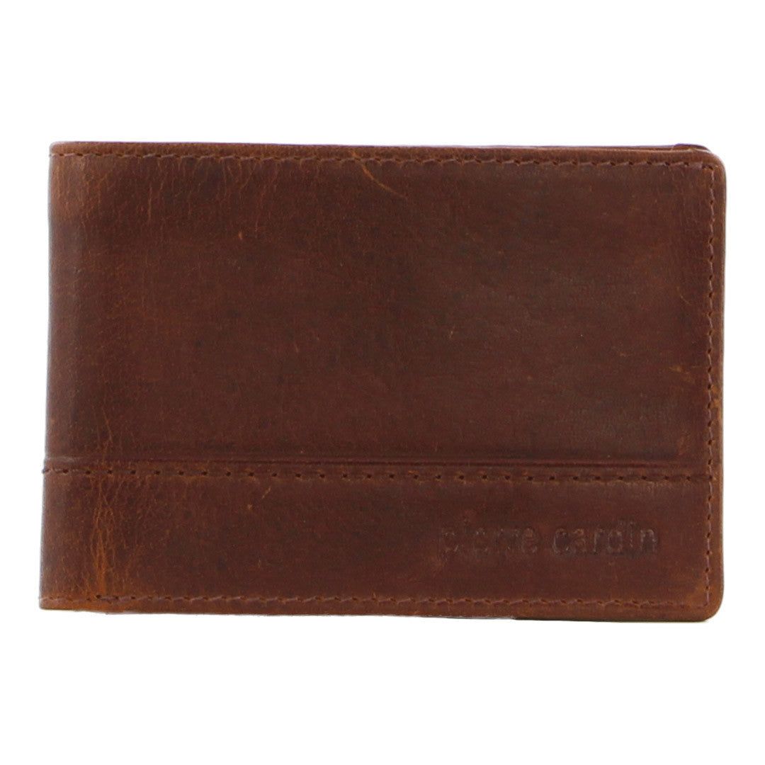 Pierre Cardin Leather Slimline Bi-Fold Wallet Brown | IZBAV1583