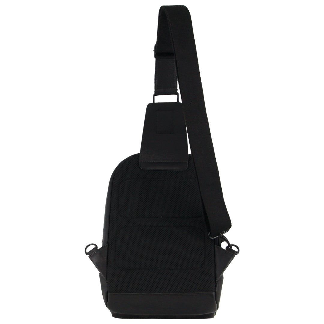 Pierre Cardin Leather Sling Bag Black | YVSXM8623