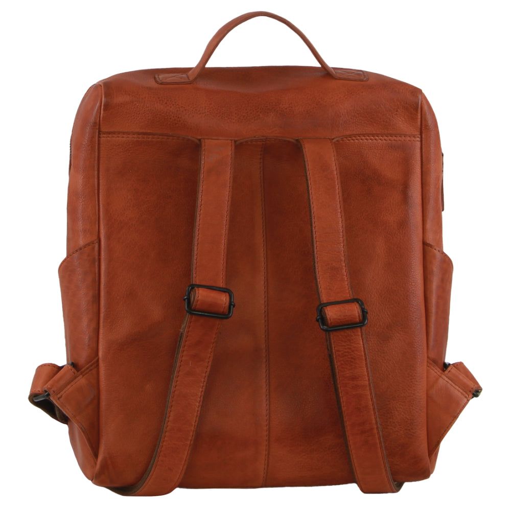 Pierre Cardin Leather Square Backpack Brown | MCGLH6023