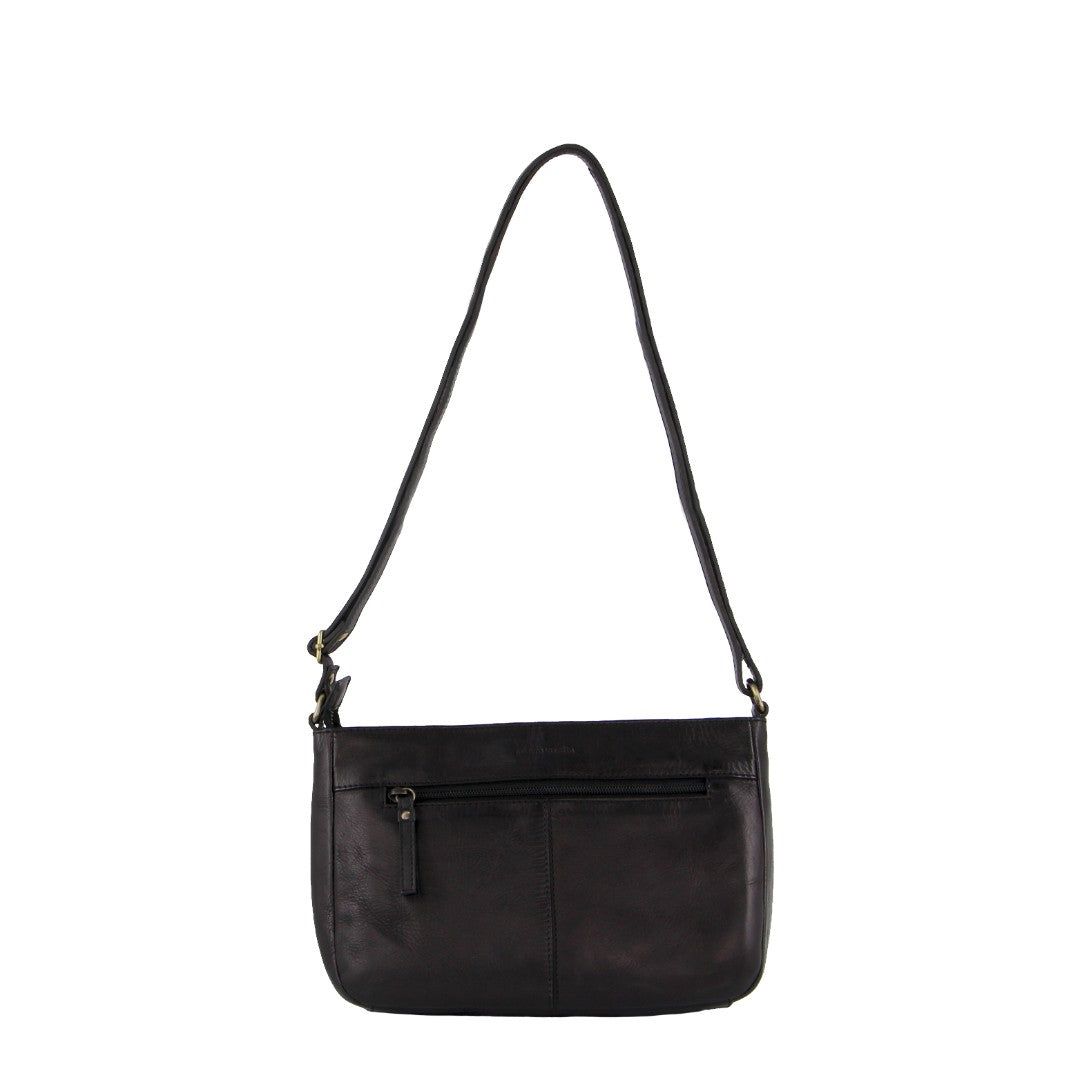 Pierre Cardin Leather Stitch-design Cross-body Bag Black | XHEUQ8695