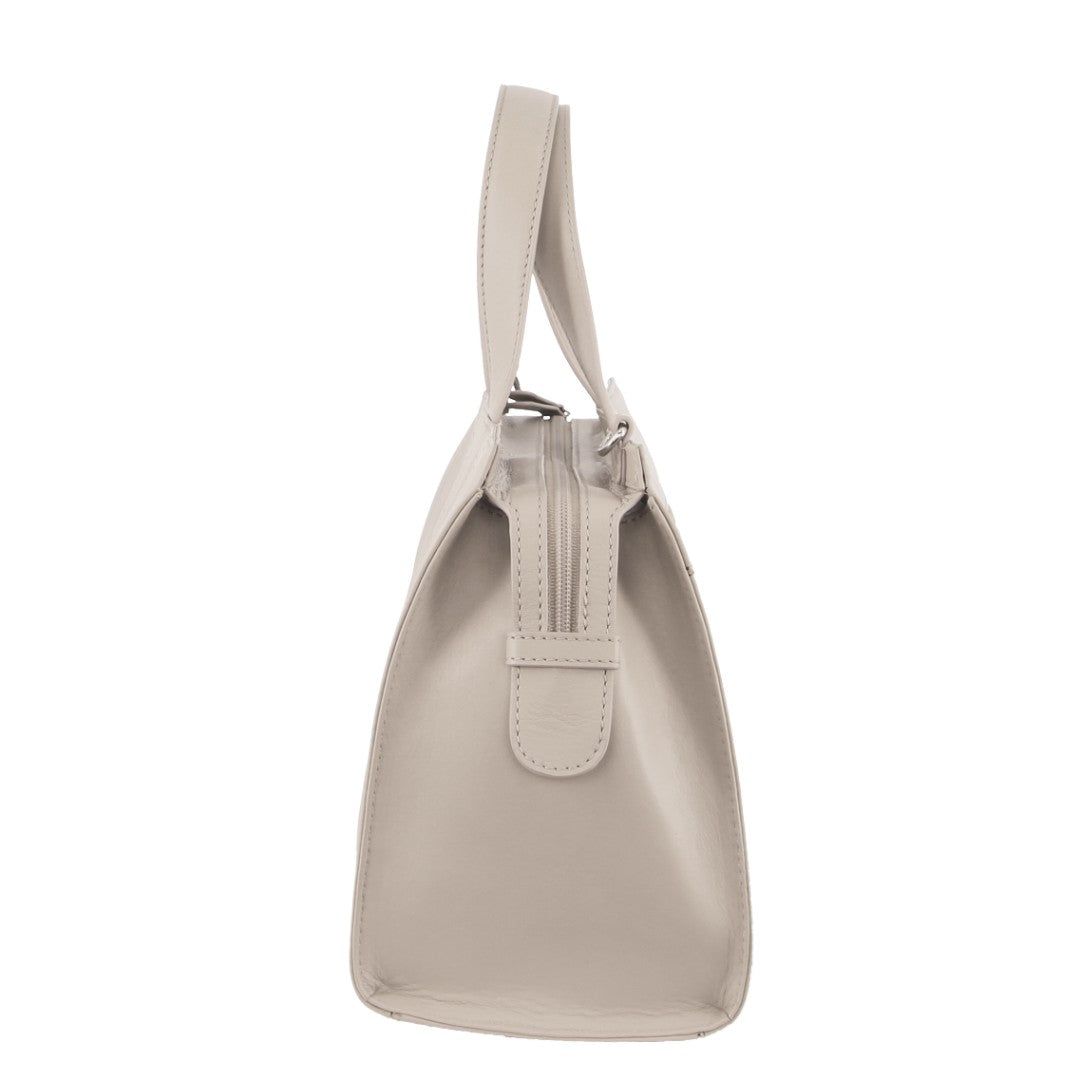 Pierre Cardin Leather Stitch-design Tote Bag Beige | UQXMW1358