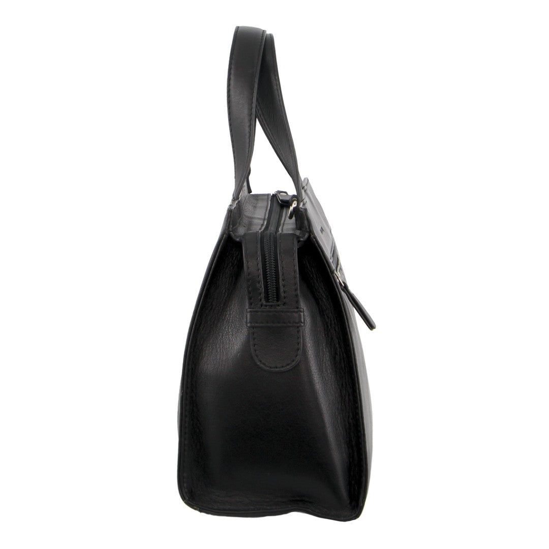 Pierre Cardin Leather Stitch-design Tote Bag Black | NHAFW7642