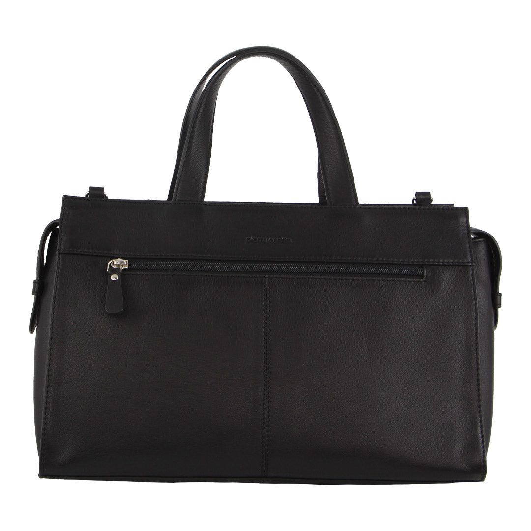 Pierre Cardin Leather Stitch-design Tote Bag Black | NHAFW7642