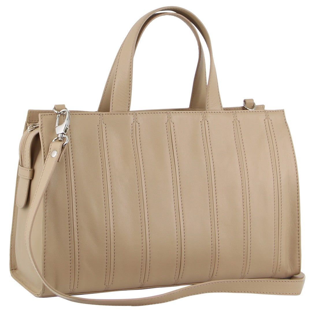 Pierre Cardin Leather Stitch-design Tote Bag Gold | IMOHF2183