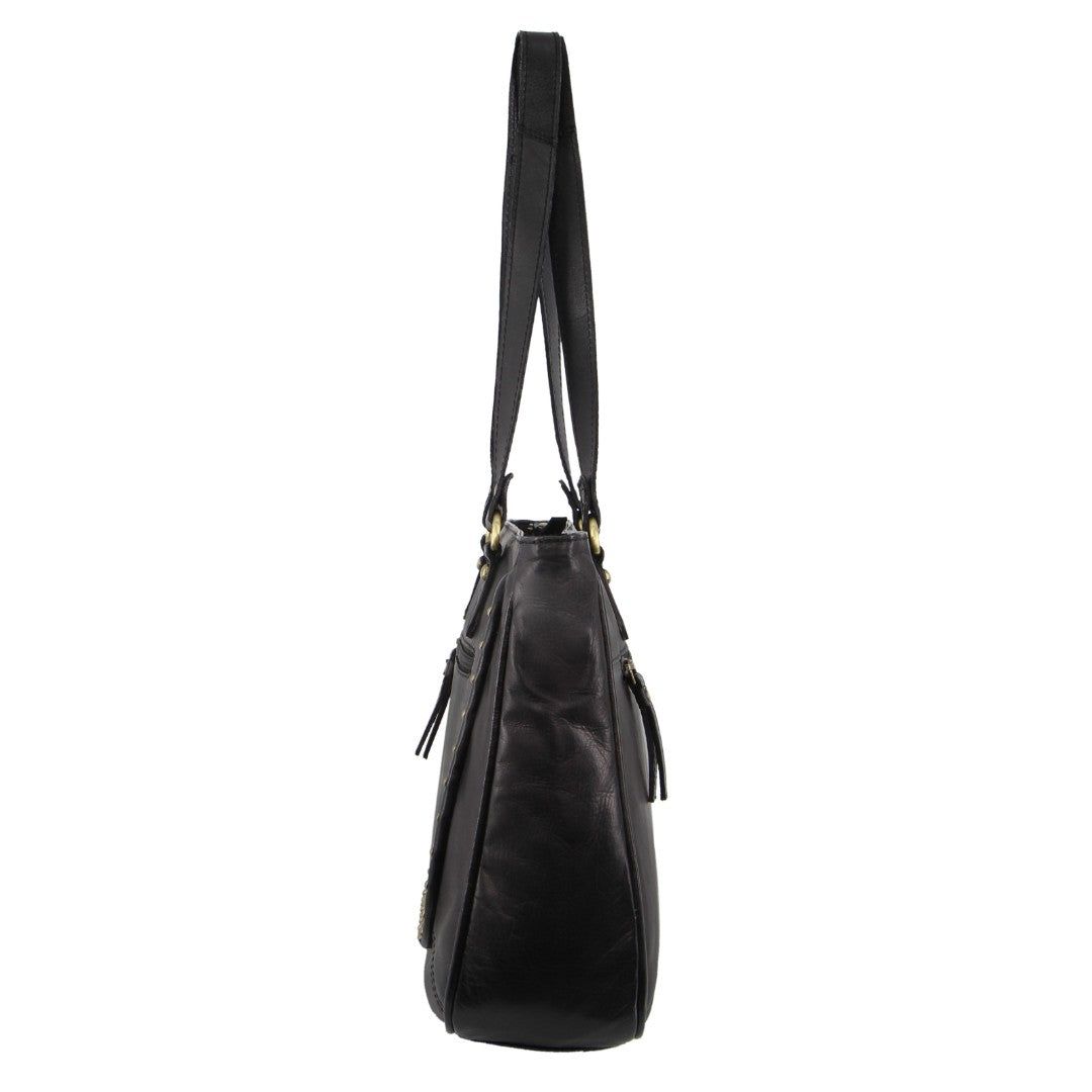 Pierre Cardin Leather Stud Detail Tote Bag Black | EBCDQ2631