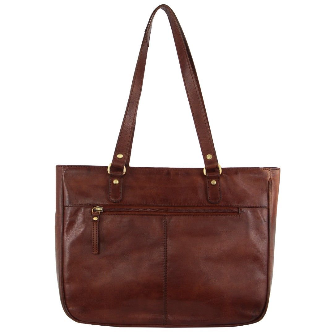 Pierre Cardin Leather Stud Detail Tote Bag Brown | KNGZB9620