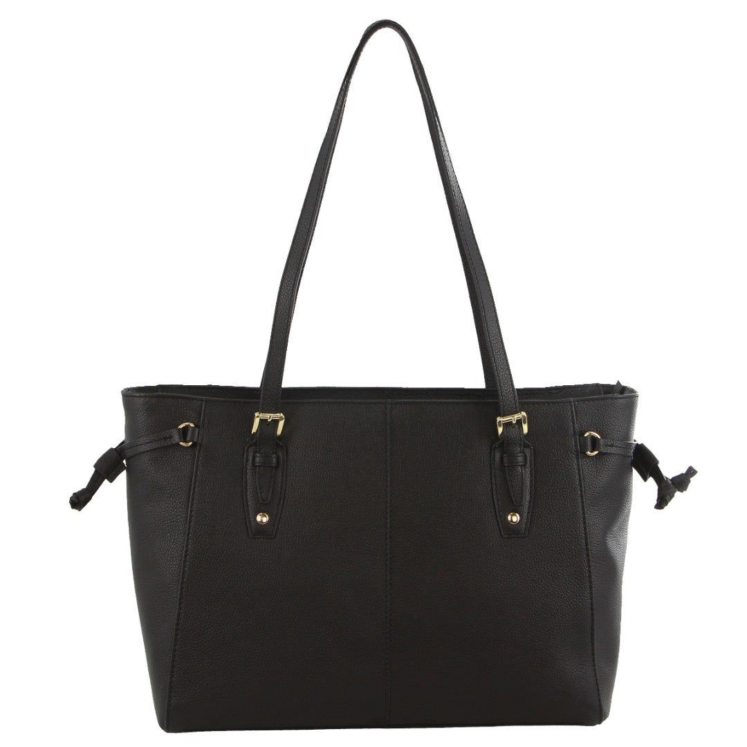 Pierre Cardin Leather Tote Bag Black | ABUVS3951