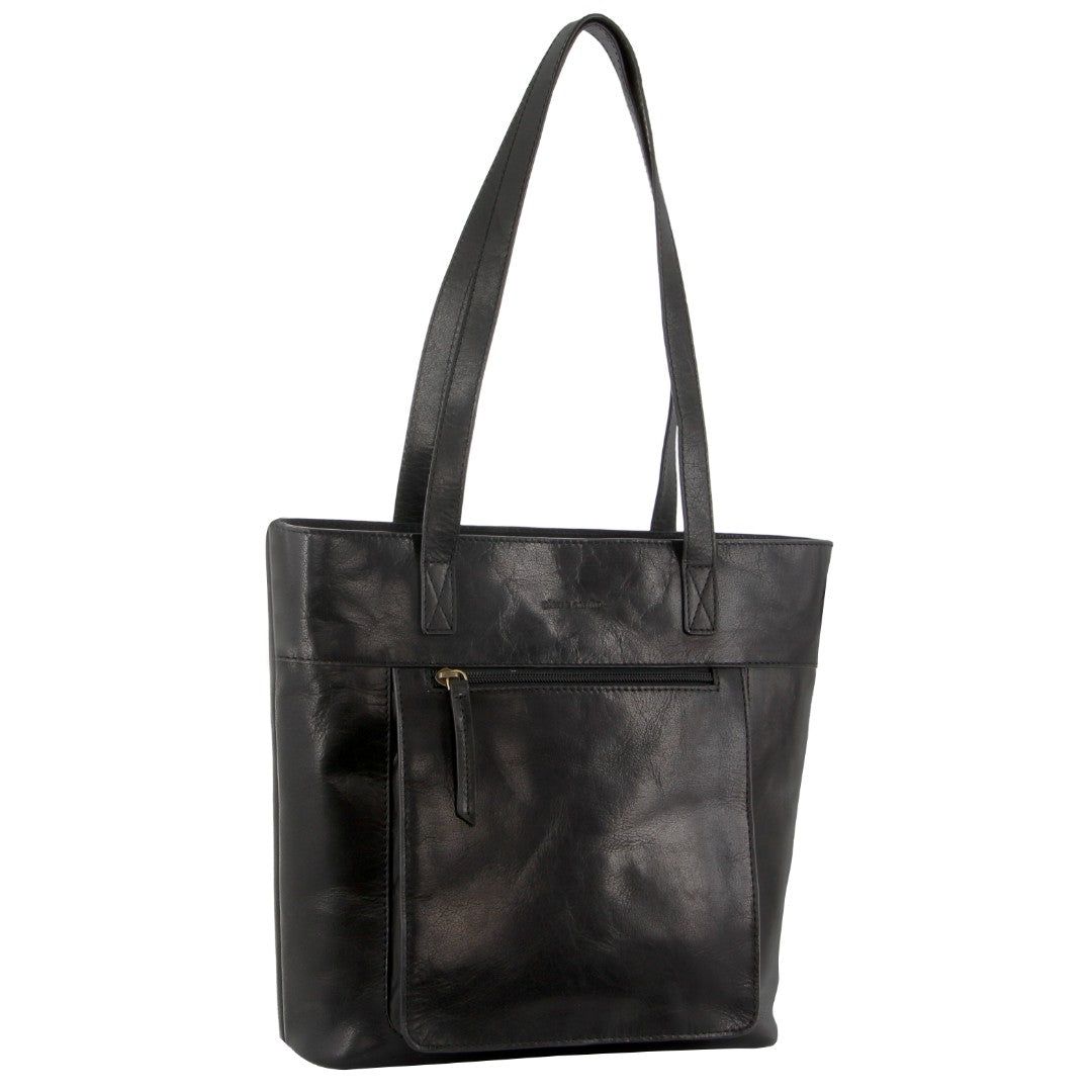 Pierre Cardin Leather Tote Bag Black | SRKAY8172