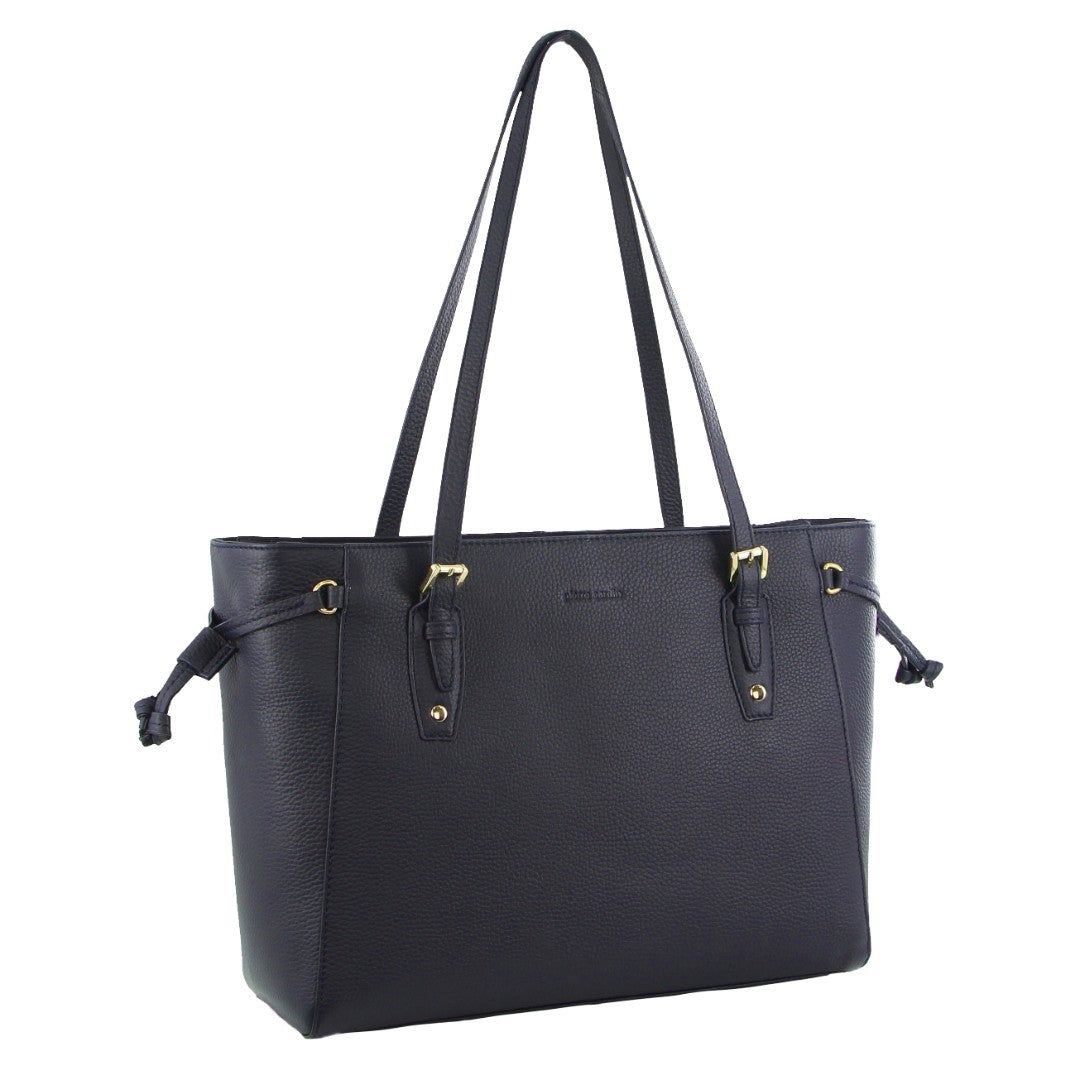 Pierre Cardin Leather Tote Bag Navy | NFIDR7145