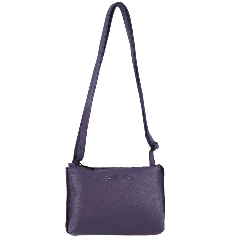 Pierre Cardin Leather Trendy Cross-Body Bag Purple | IBMRA2136