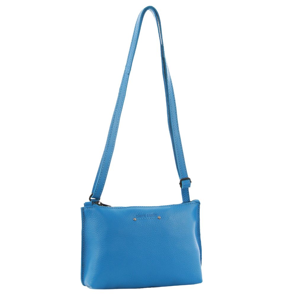 Pierre Cardin Leather Trendy Cross-Body Bag Light Turquoise | ONWMP8670