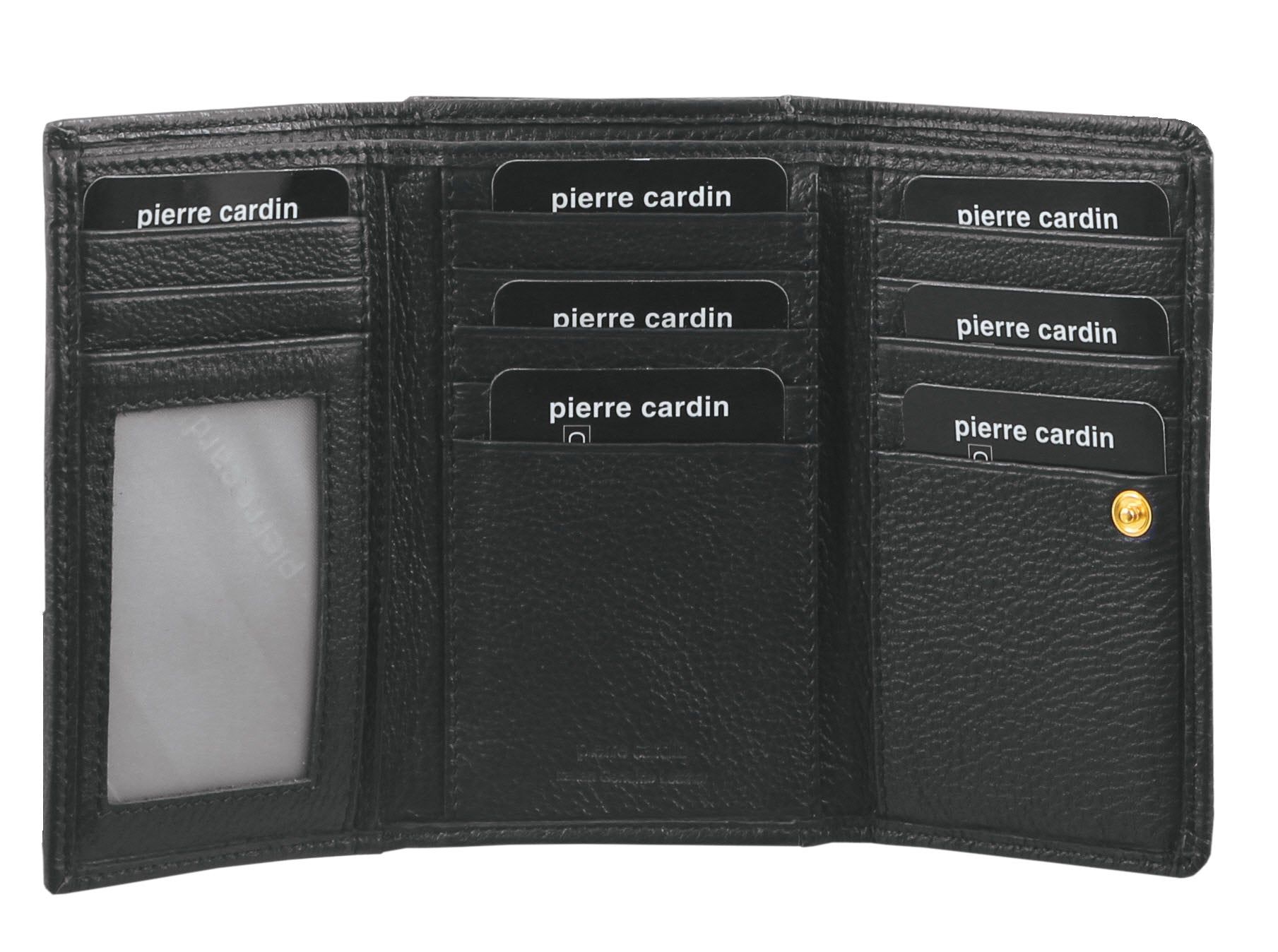 Pierre Cardin Leather Tri-Fold Wallet Black | IQNOR8152