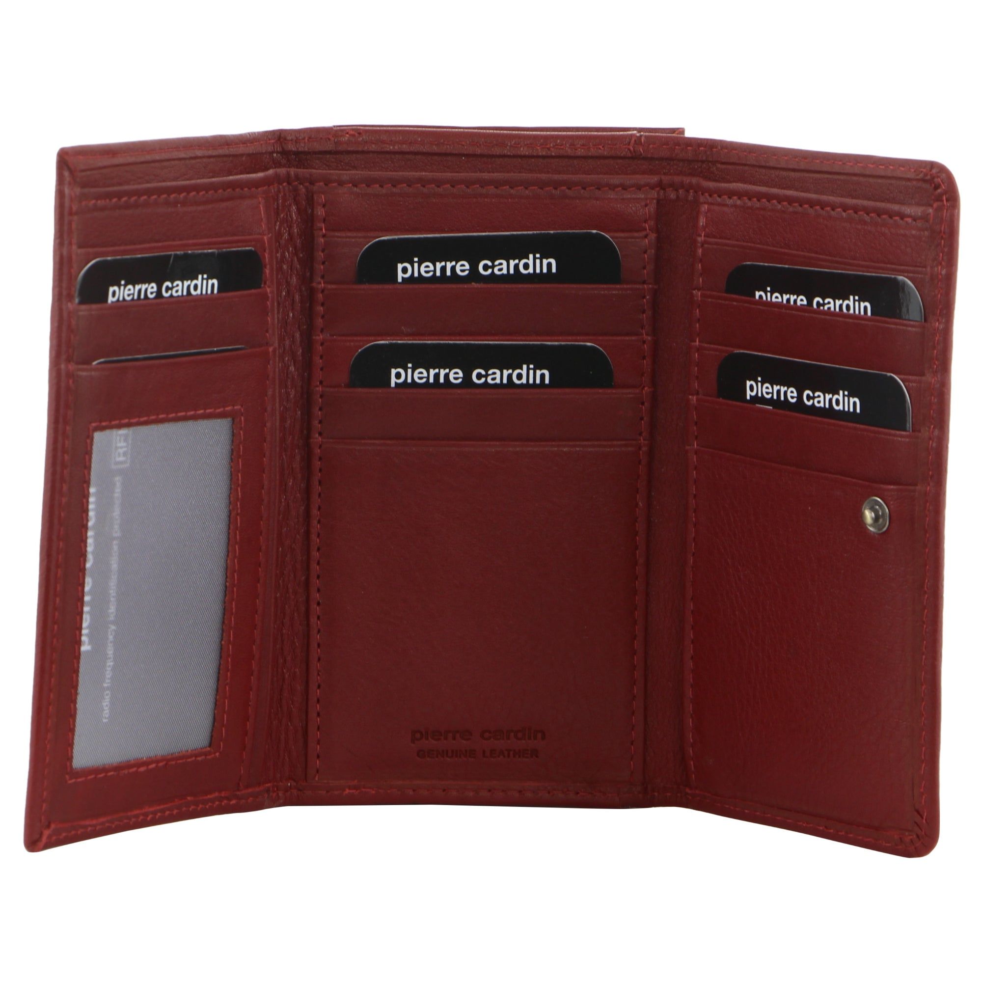 Pierre Cardin Leather Tri-Fold Wallet Red | PQSXF7290