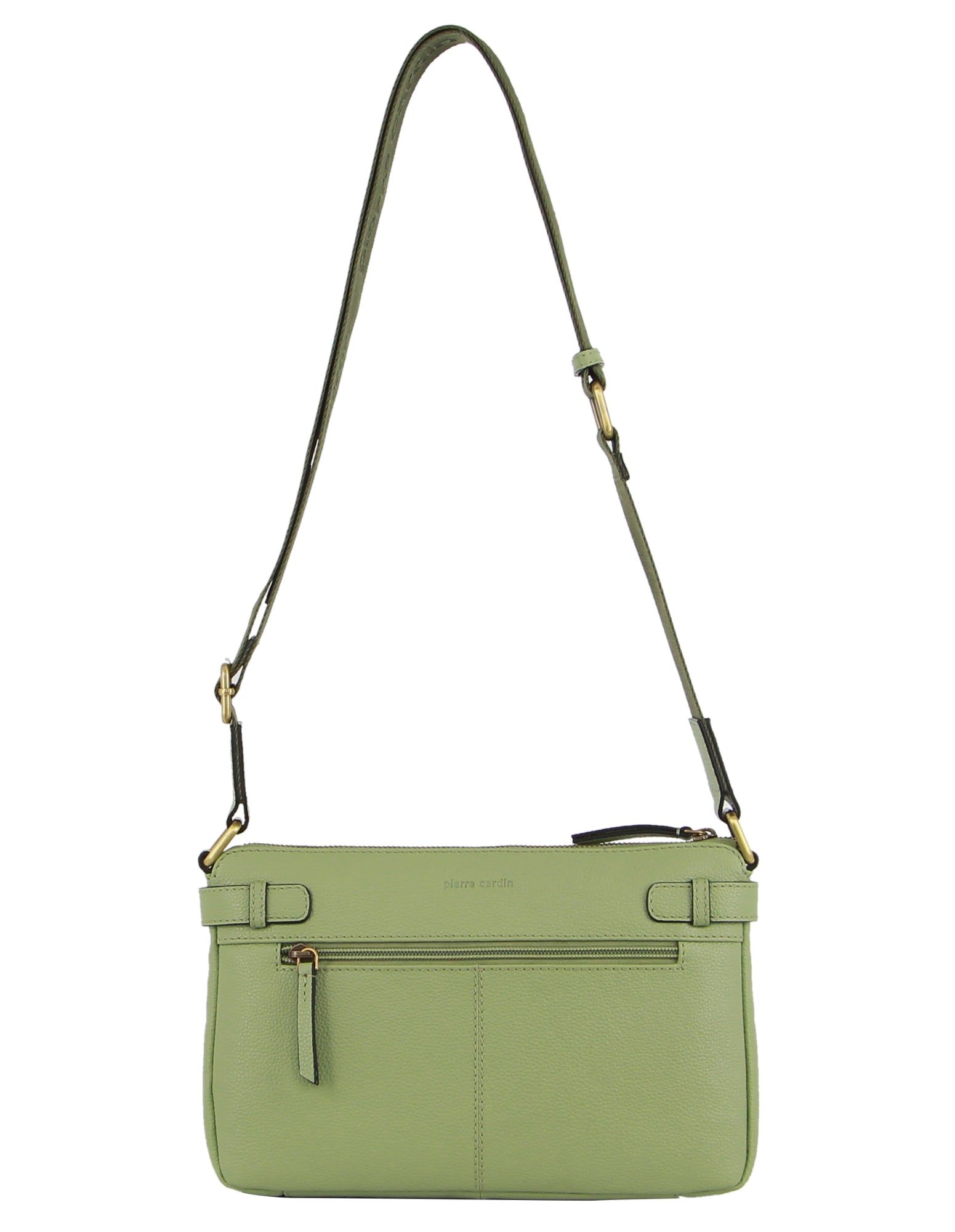 Pierre Cardin Leather Webbing Strap Handbag Jade | GULWP5024