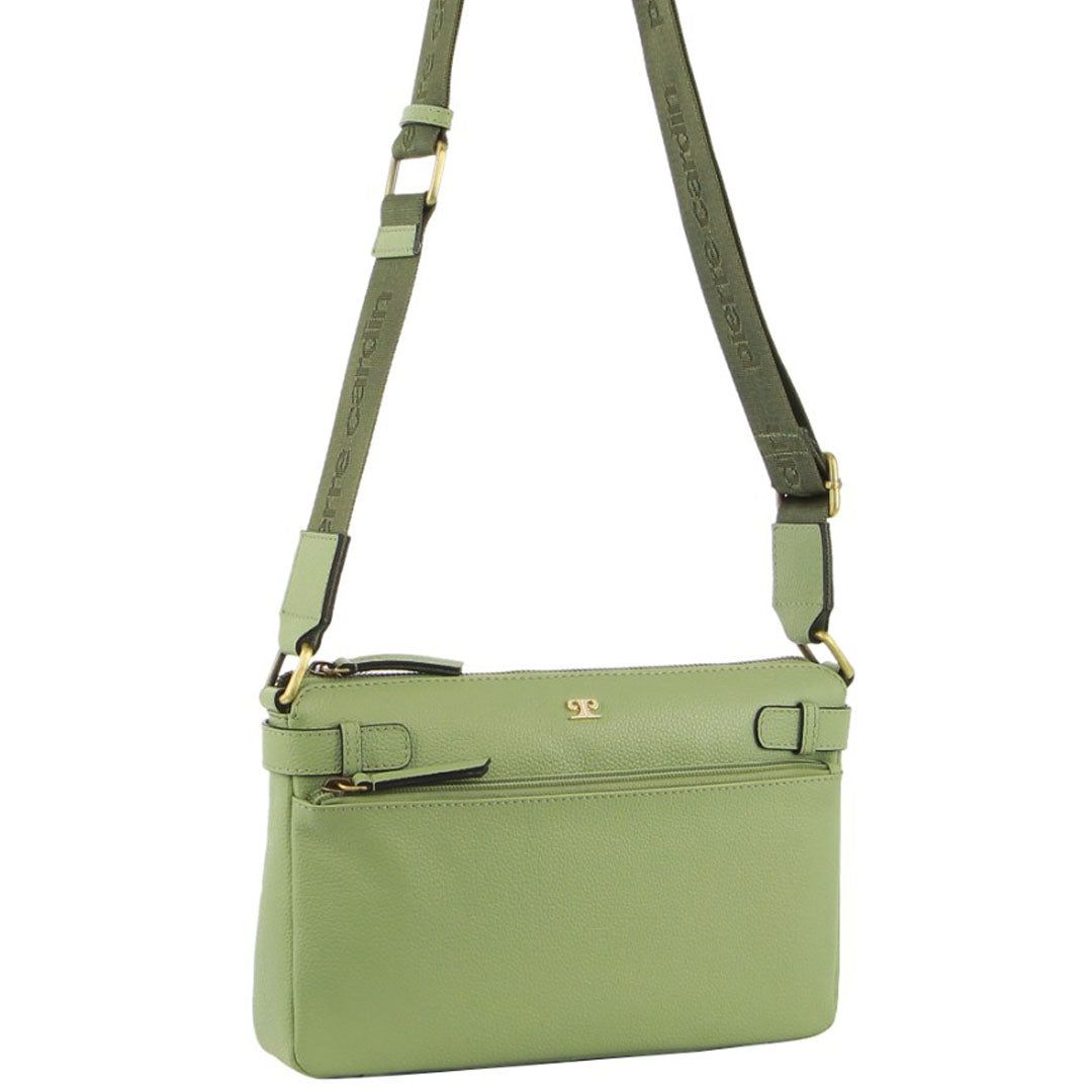 Pierre Cardin Leather Webbing Strap Handbag Jade | GULWP5024