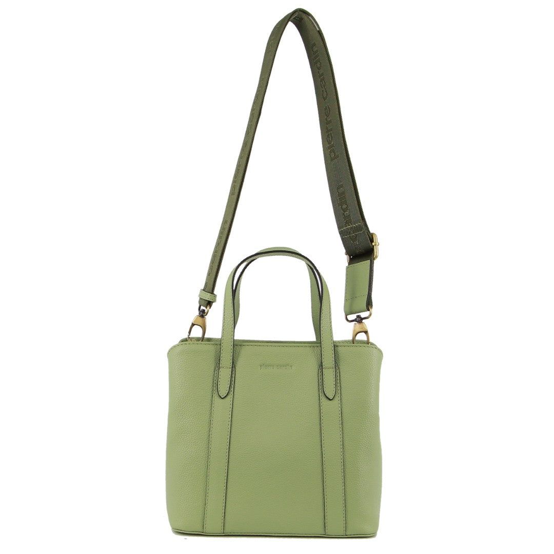 Pierre Cardin Leather Webbing Strap Tote Bag Jade | ELHNC2481