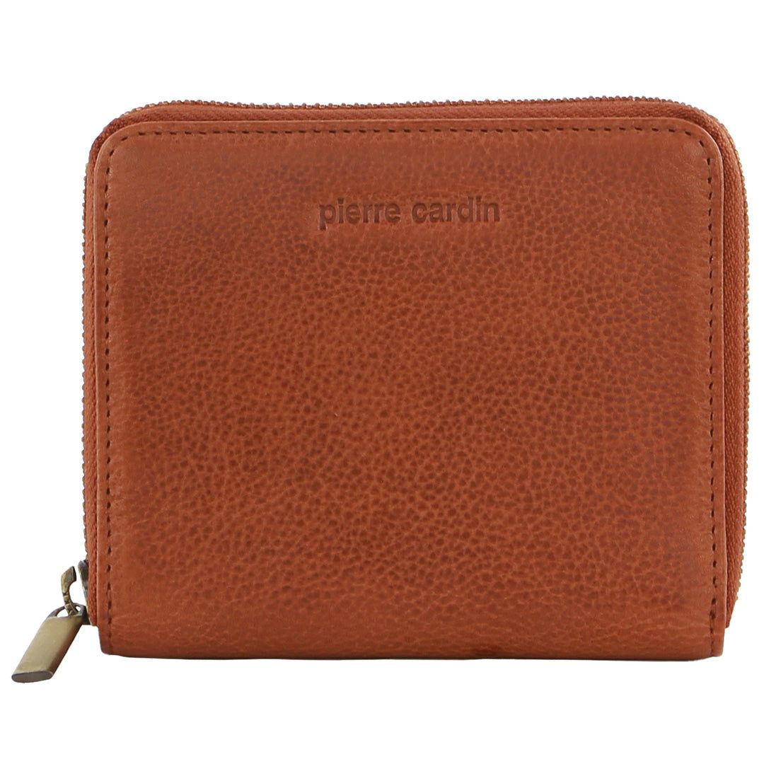 Pierre Cardin Leather Zip around wallet Brown | CIJLR1638