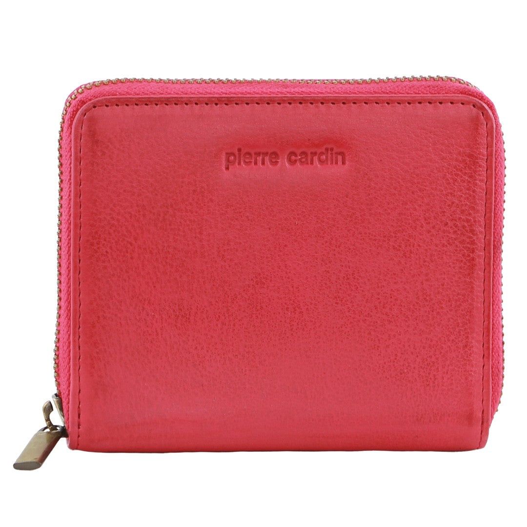 Pierre Cardin Leather Zip around wallet Pink | TEXNY8425