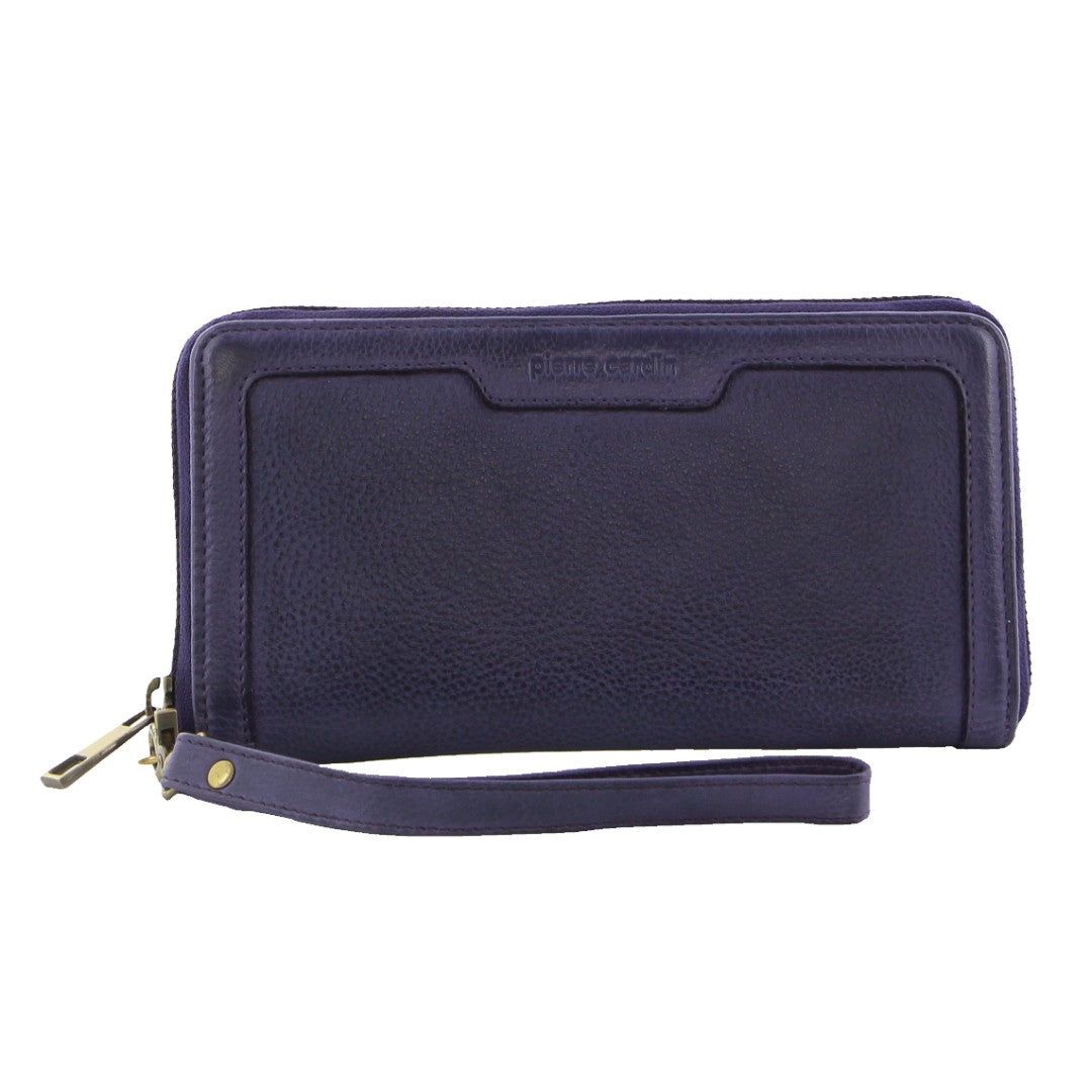 Pierre Cardin Leather Zip around wallet w Wristlet Purple | NMUKJ8375