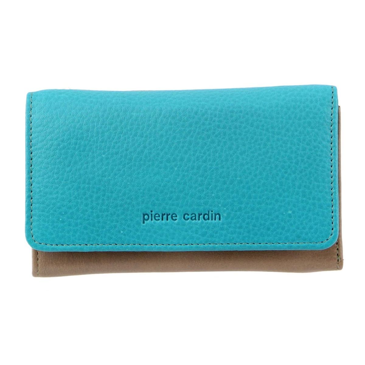 Pierre Cardin MultiColour Leather Tri-Fold Wallet Turquoise | WKHFD6740