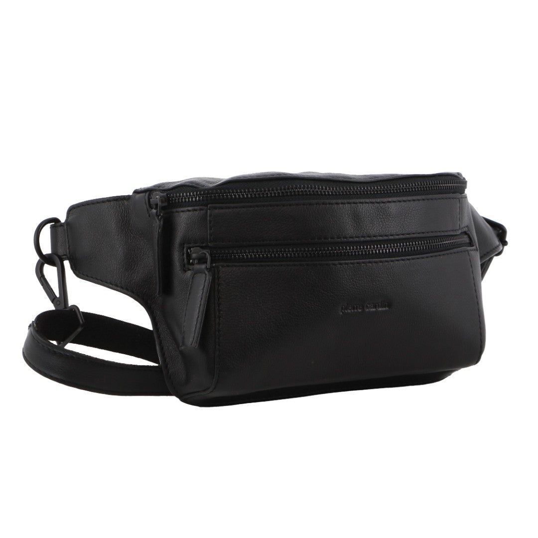 Pierre Cardin Pirre Cardin Leather 3-Way Sling Bag Black | CVKJW1706