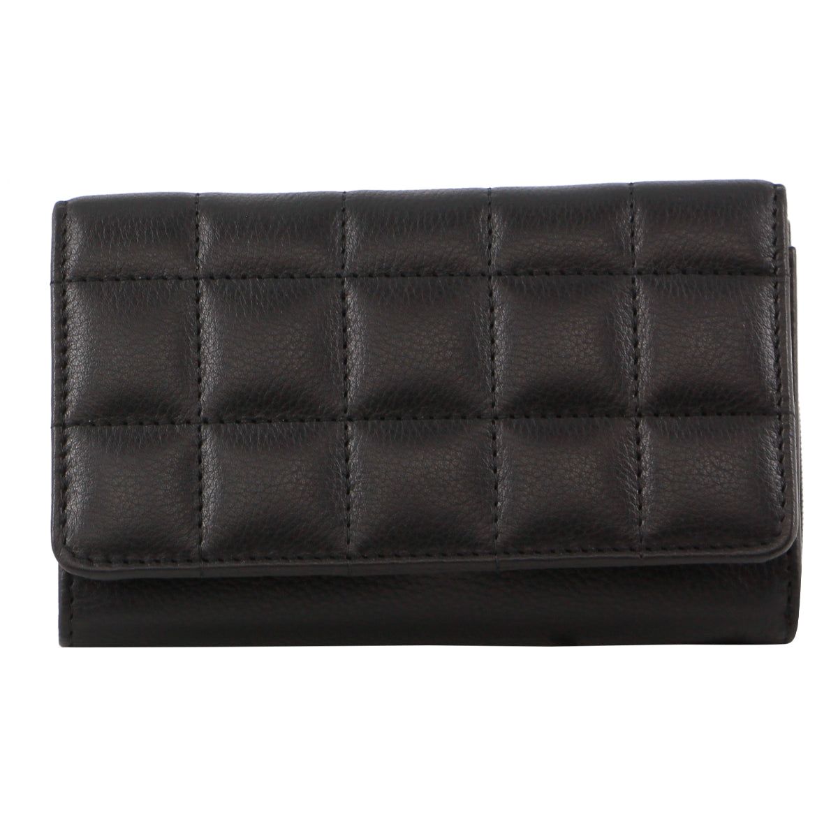 Pierre Cardin Pleated Leather Tri-Fold Wallet Black | PYZFB9751