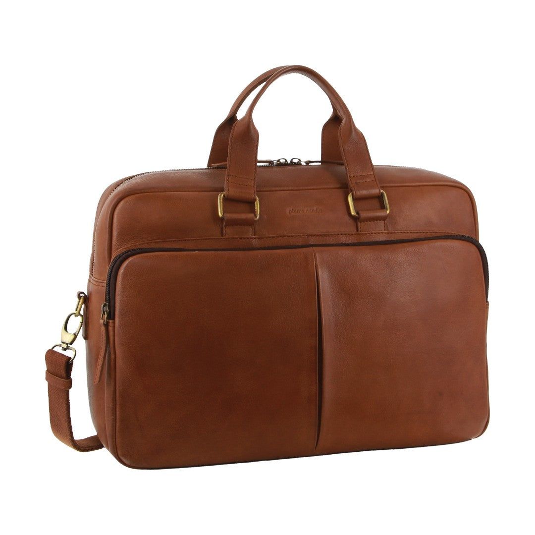 Pierre Cardin Rustic Business Computer Bag Brown | HZJDG3851