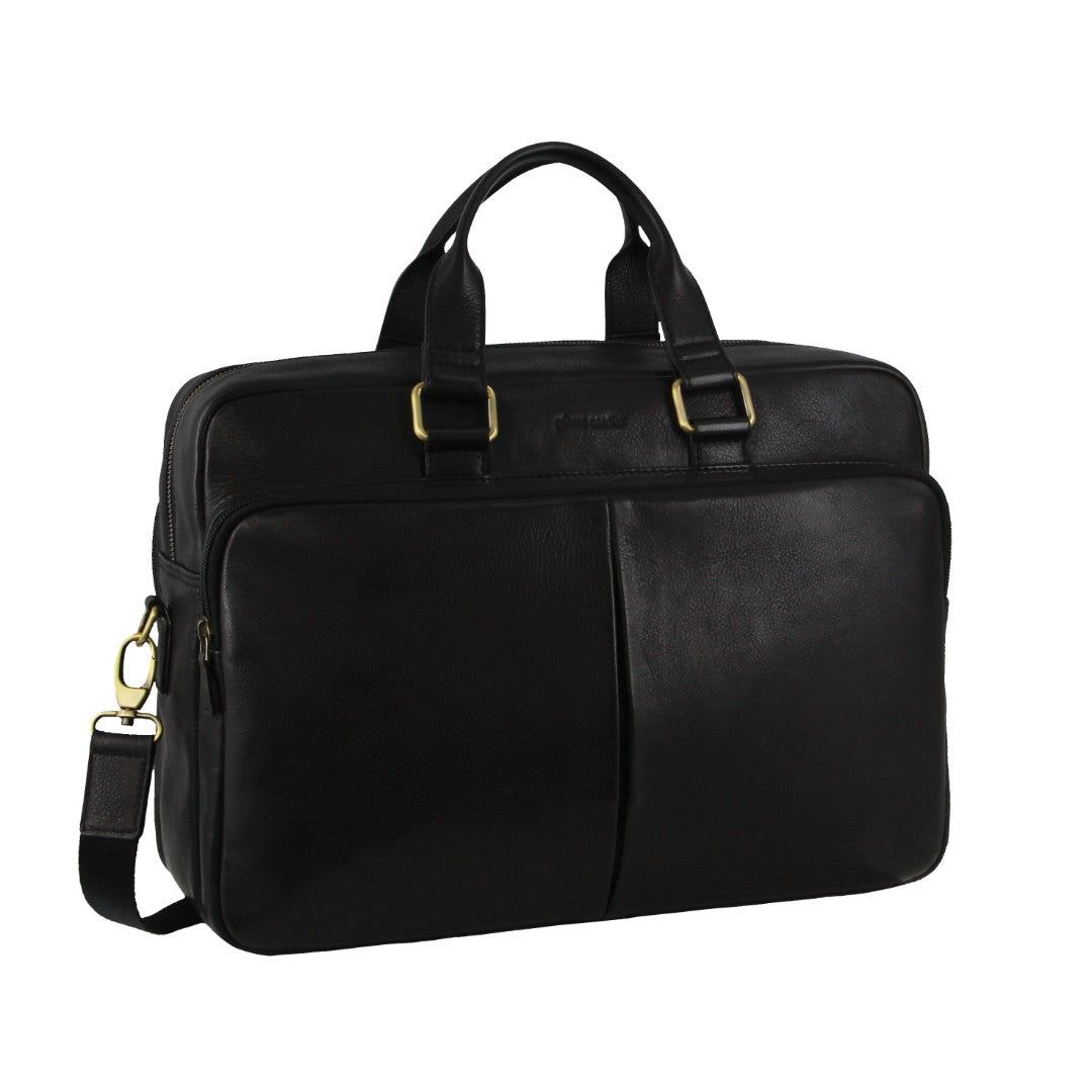 Pierre Cardin Rustic Business Computer Bag Black | NTYAO3597