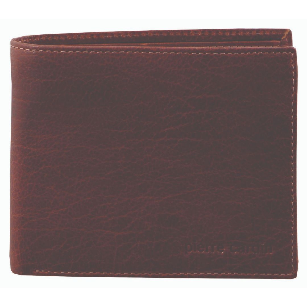 Pierre Cardin Rustic Leather Bi-Fold Wallet Brown | EZIWV1480