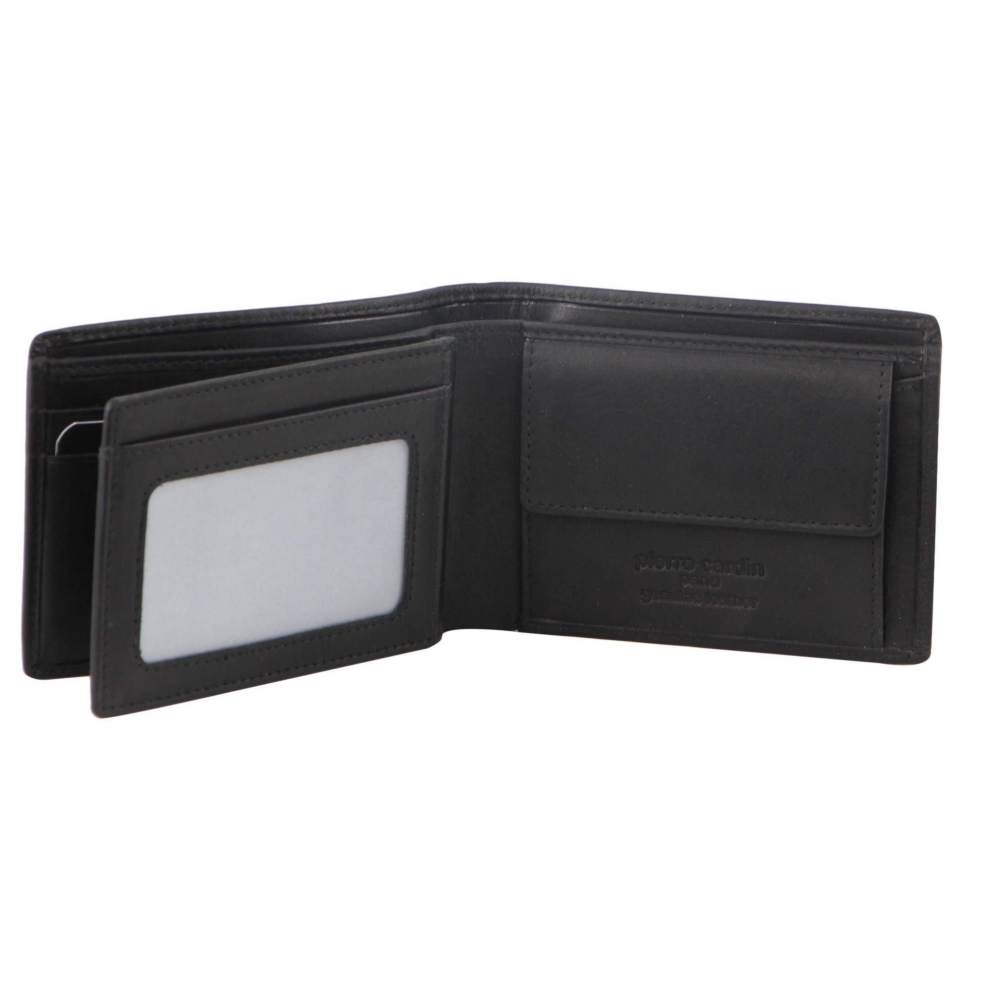 Pierre Cardin Rustic Leather Bi-Fold Wallet Black | XMIUE9670