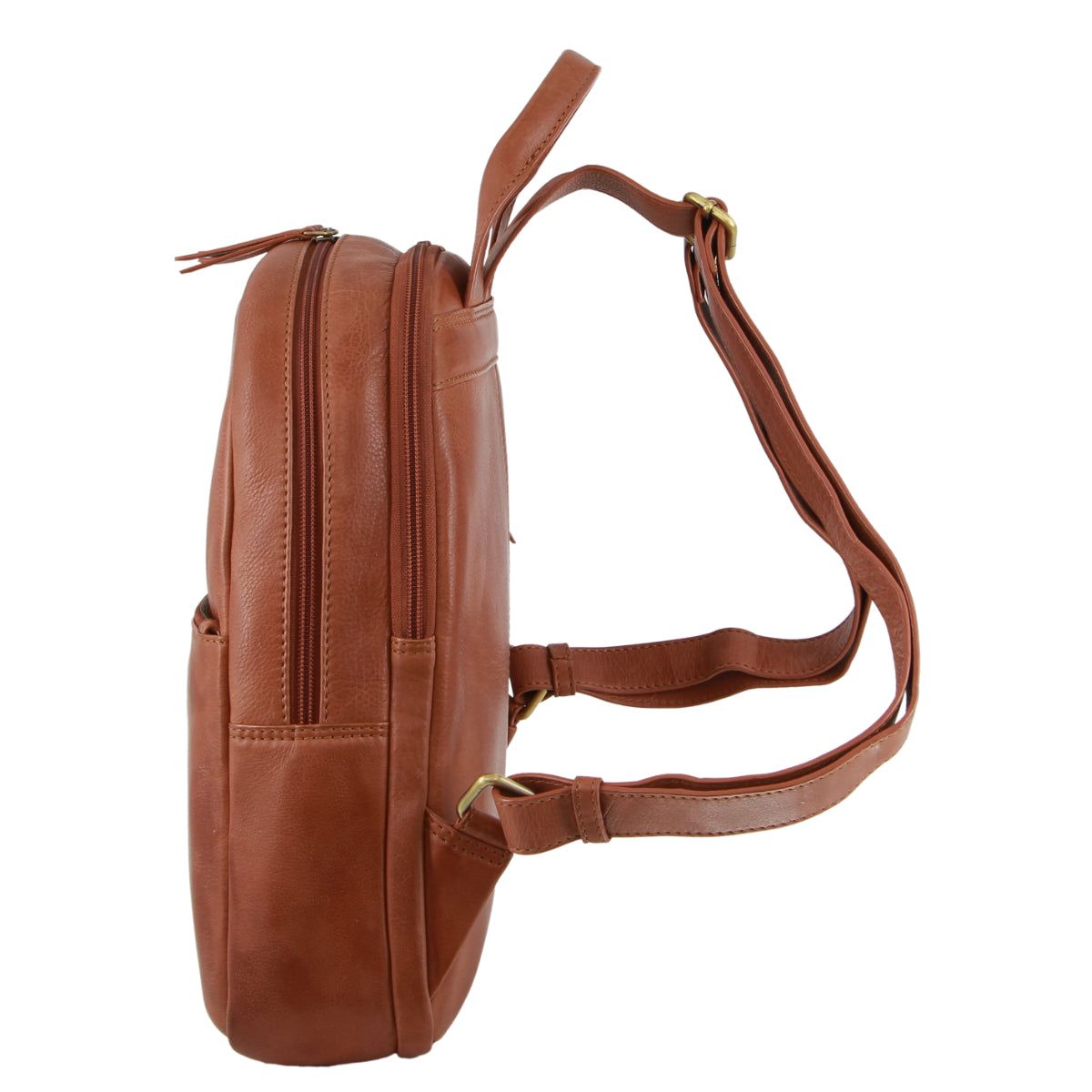 Pierre Cardin Rustic Leather Business Backpack Computer Bag Brown | STKYB7582