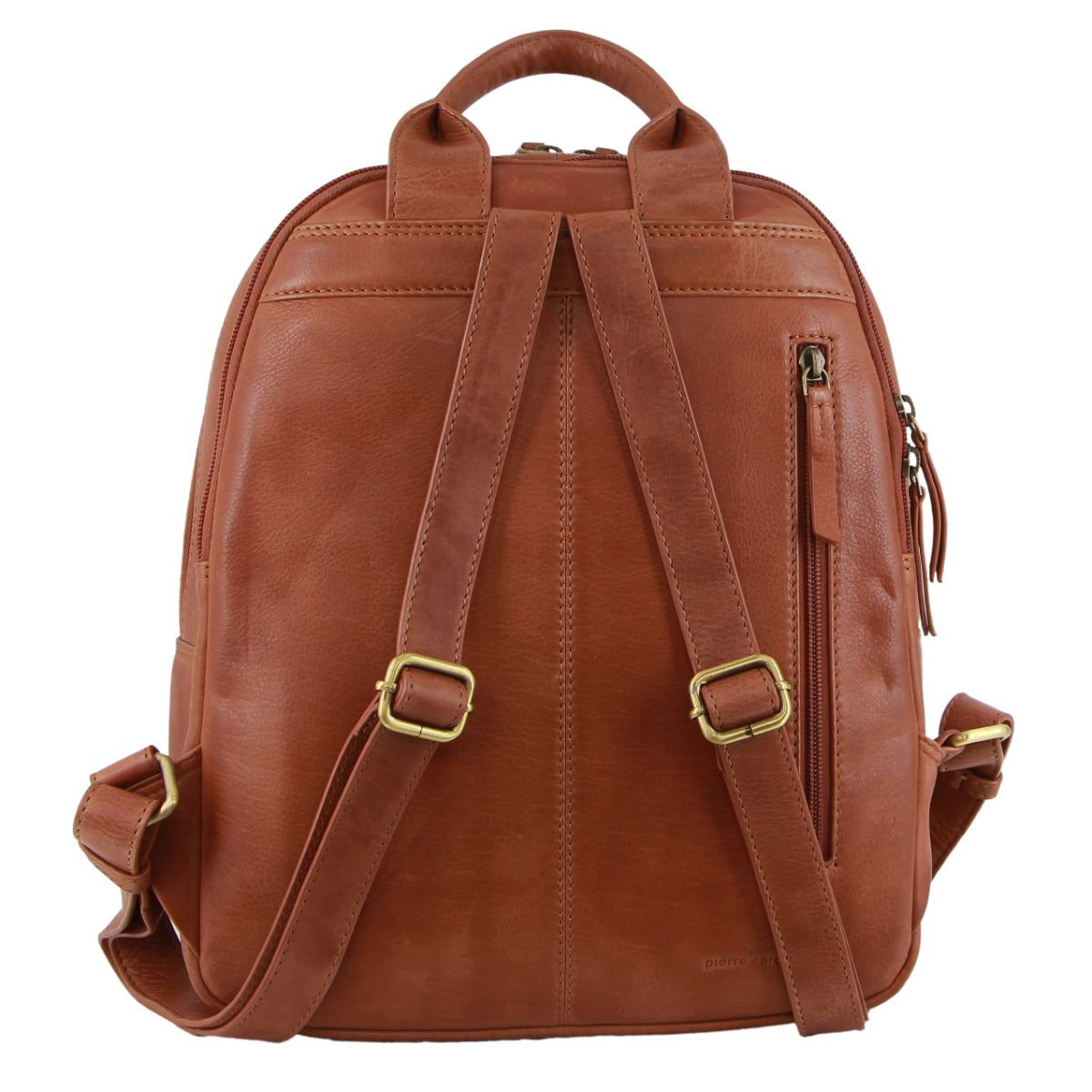 Pierre Cardin Rustic Leather Business Backpack Computer Bag Brown | STKYB7582