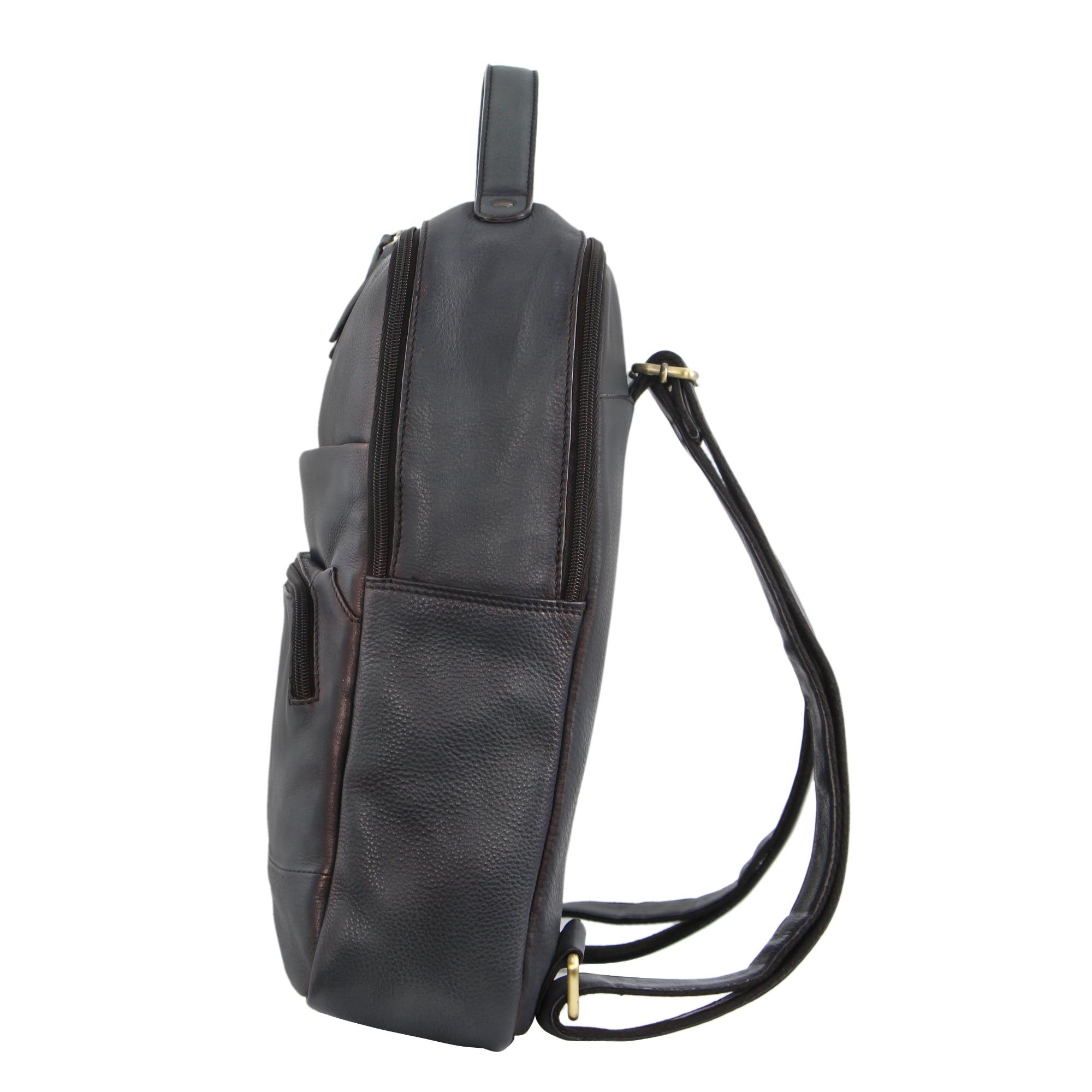 Pierre Cardin Rustic Leather Business Backpack Computer Bag Black | SPROJ8690