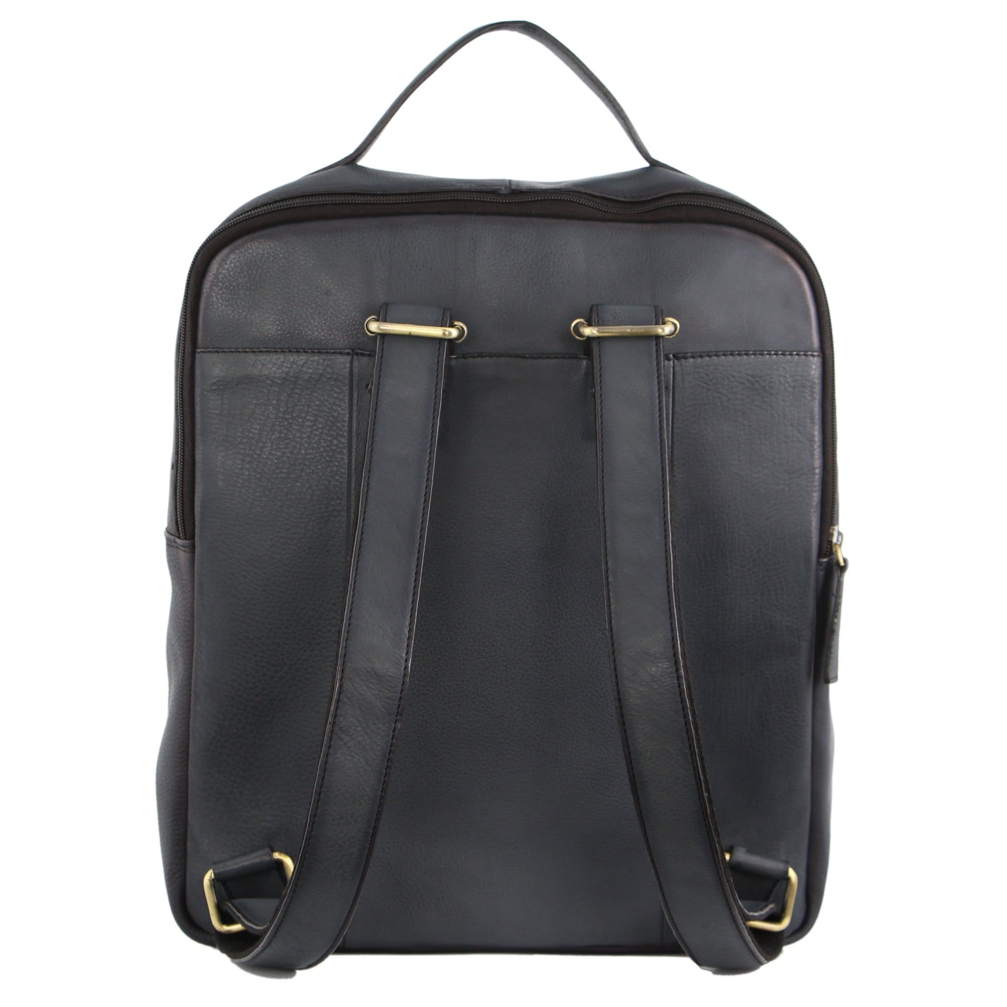 Pierre Cardin Rustic Leather Business Backpack Computer Bag Black | QBYOK8306