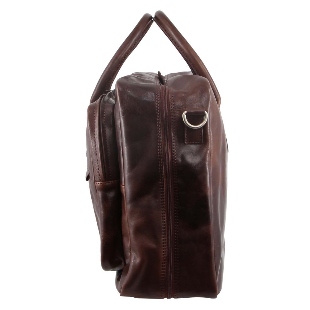 Pierre Cardin Rustic Leather Business Bag Brown | NOVBZ4267