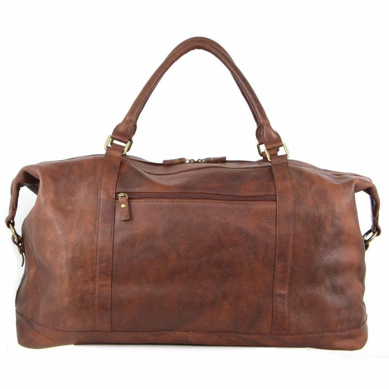 Pierre Cardin Rustic Leather Business Overnight Bag Chocolate | DMGZE9438