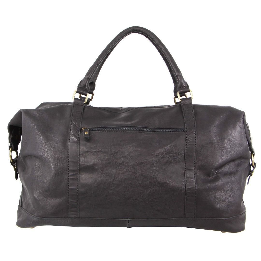 Pierre Cardin Rustic Leather Business Overnight Bag Black | CZTKF2409