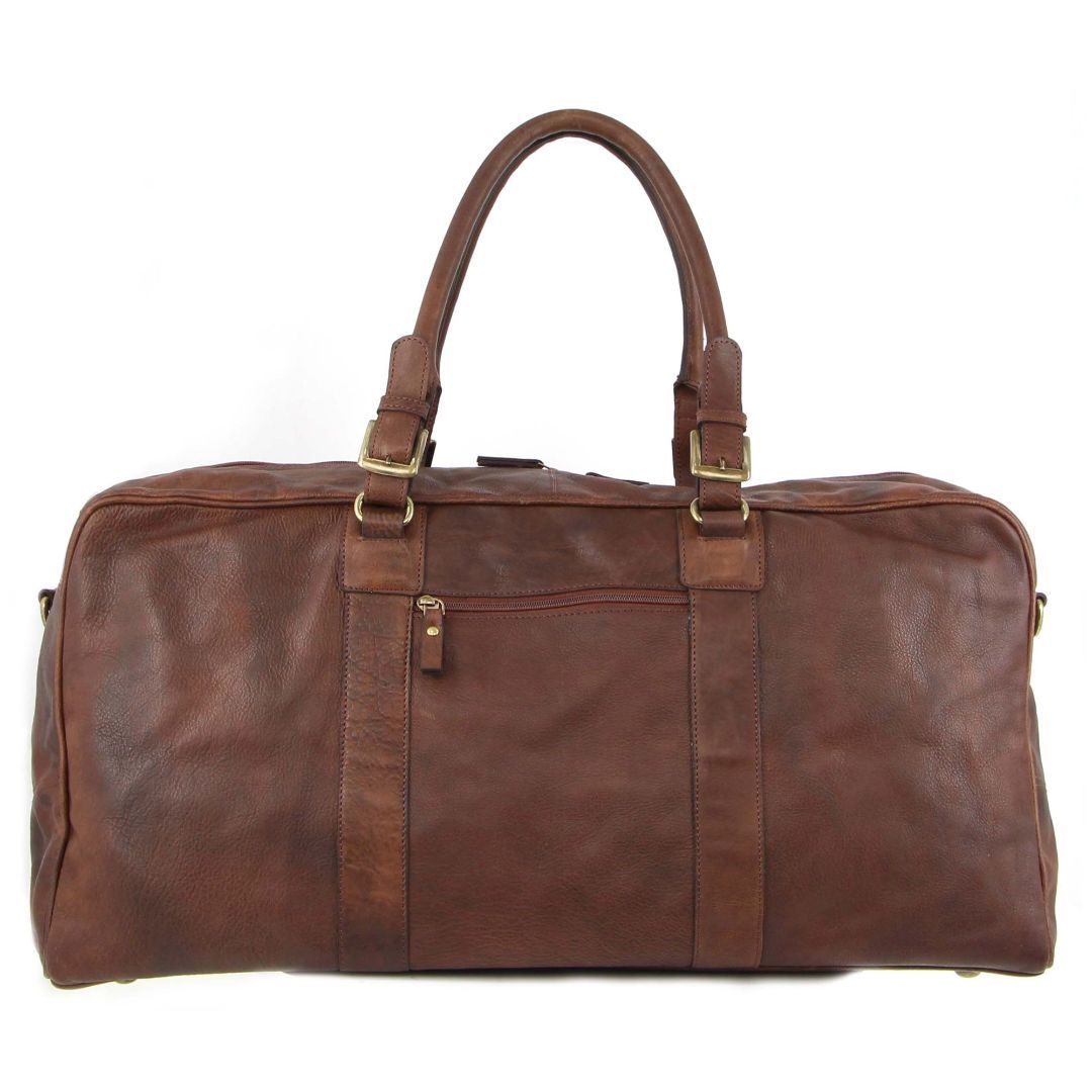 Pierre Cardin Rustic Leather Business Overnight Bag Chocolate | BKOYL4087