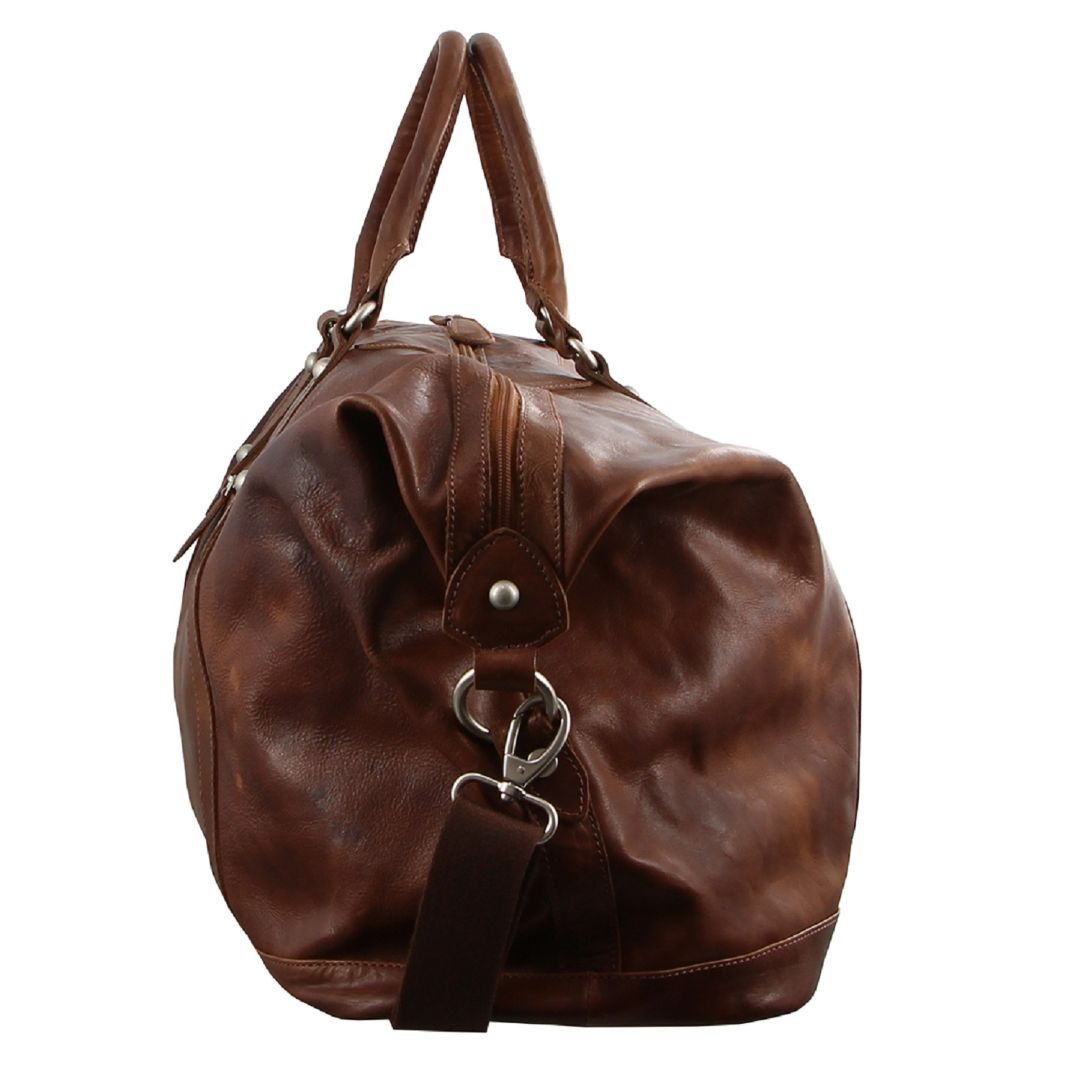 Pierre Cardin Rustic Leather Business Overnight Bag Brown | QMIZV2950