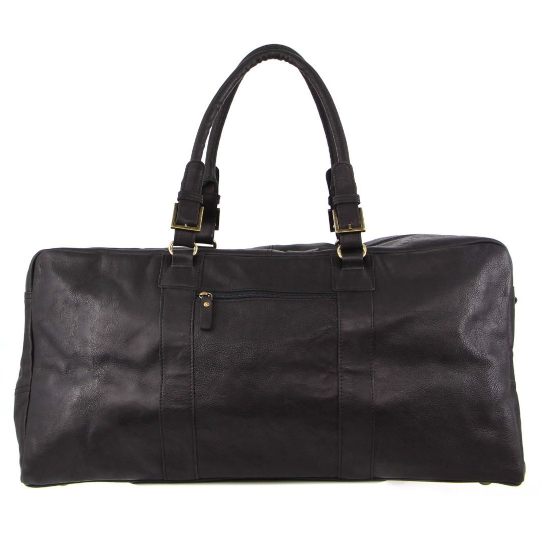 Pierre Cardin Rustic Leather Business Overnight Bag Black | PVIAB2798