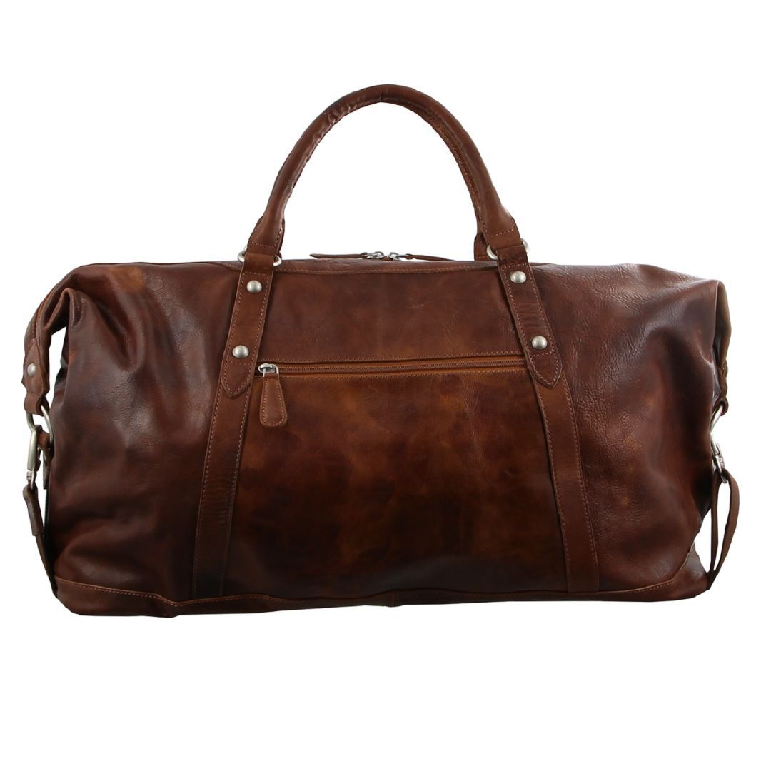 Pierre Cardin Rustic Leather Business Overnight Bag Brown | MXAUF2176