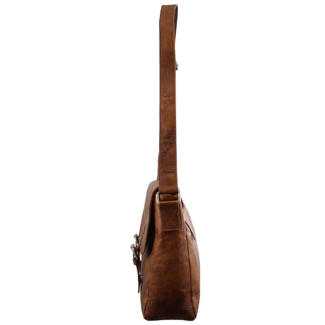 Pierre Cardin Rustic Leather Computer Bag Brown | ARQJN9815