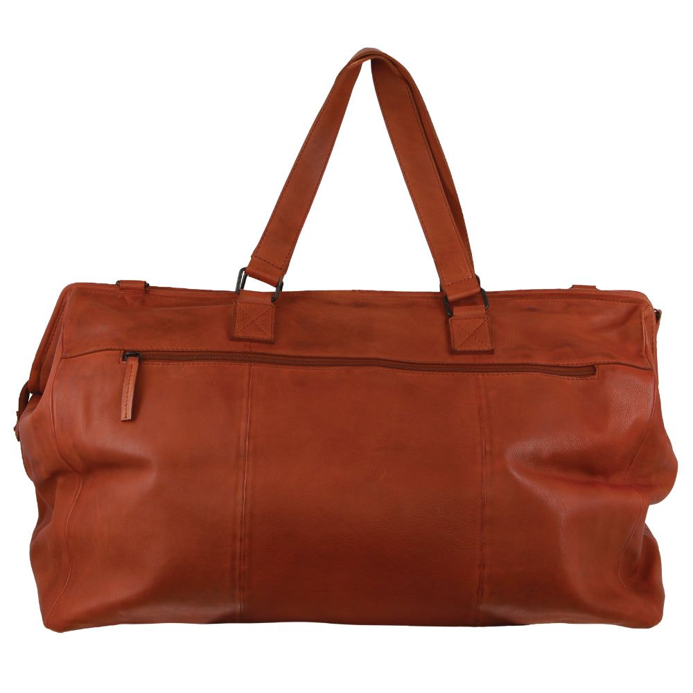 Pierre Cardin Rustic Leather Overnight Bag Brown | VEKXI3457