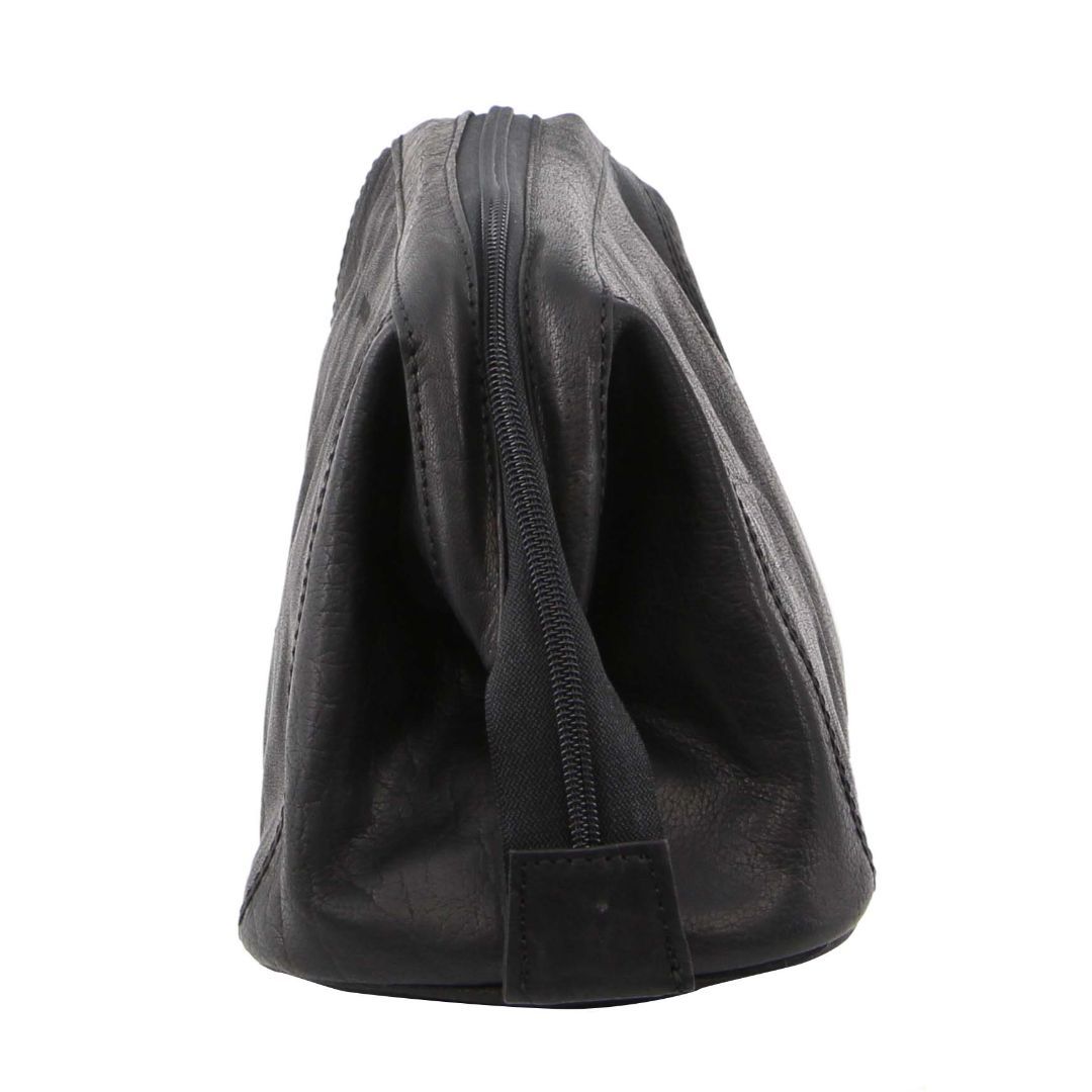 Pierre Cardin Rustic Leather Toiletry Black | GMQNH2684