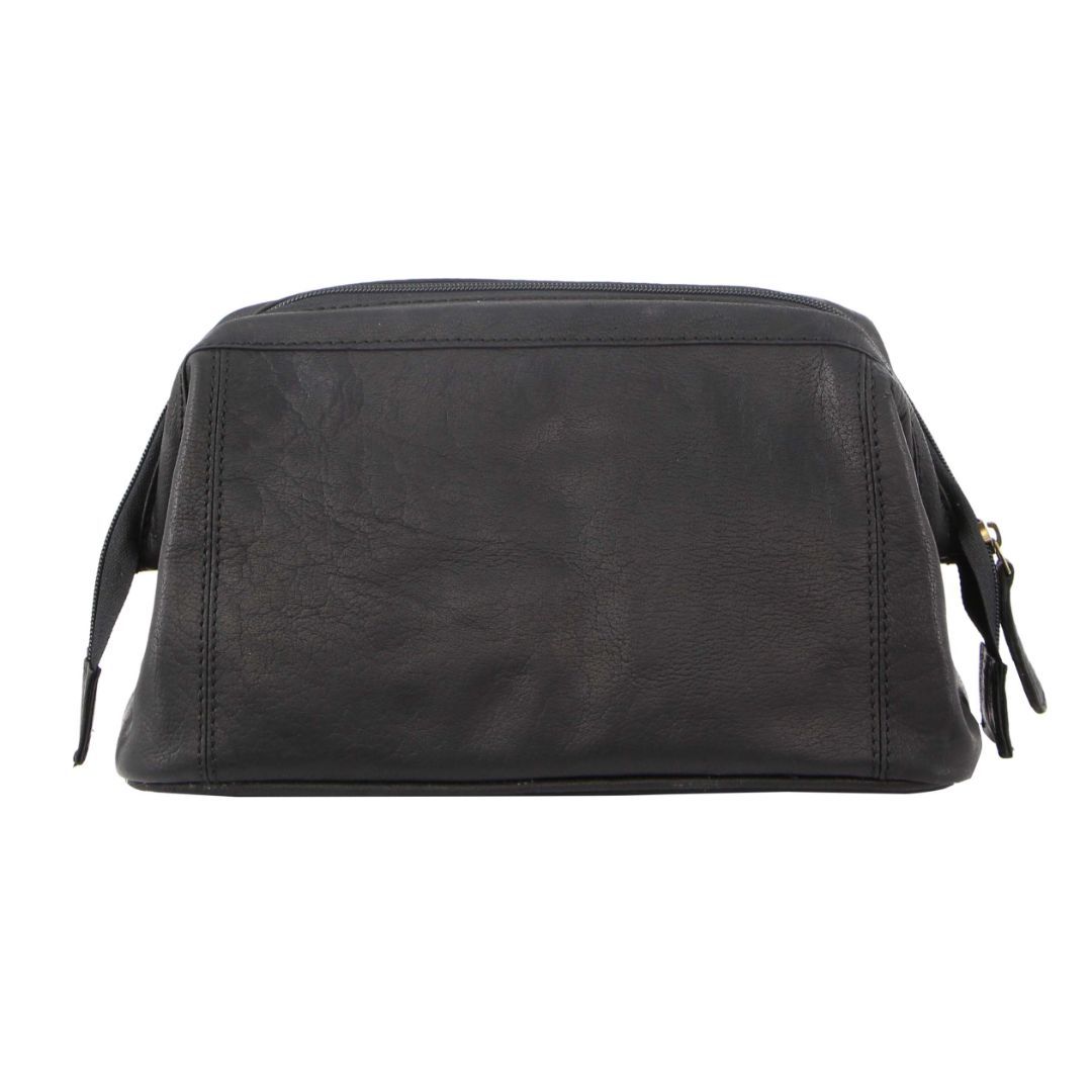 Pierre Cardin Rustic Leather Toiletry Black | GMQNH2684